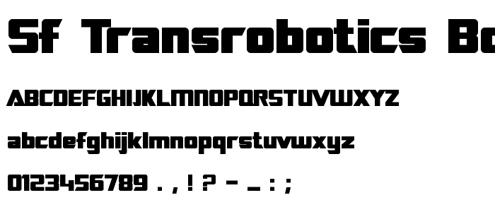 SF TransRobotics Bold font